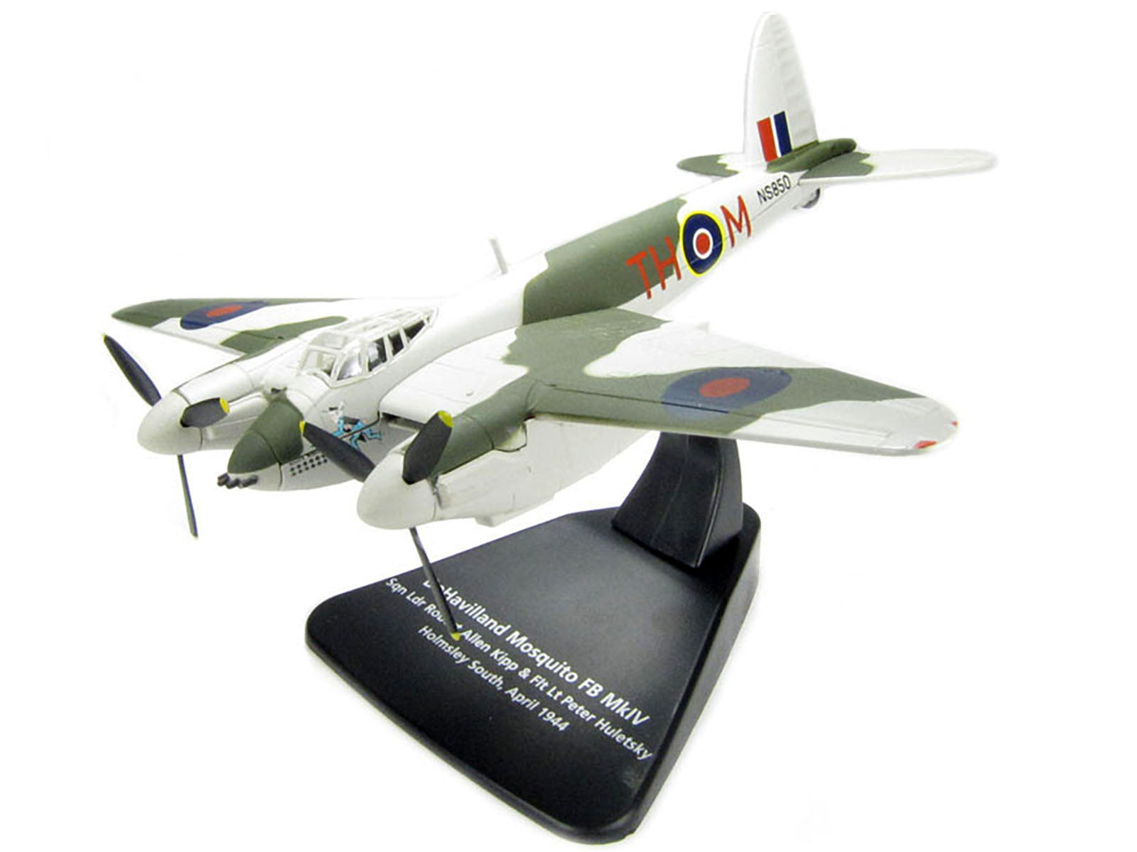 DeHavilland Mosquito FB MKVI Combat Aircraft "Sqd. Ldr. Robert Allen Kip and Flt. Lt. Peter Huletsky Holmsley South" (1944) Royal Air Force "Oxford Aviation" Series 1/72 Diecast Model Airplane by Oxford Diecast - image 2
