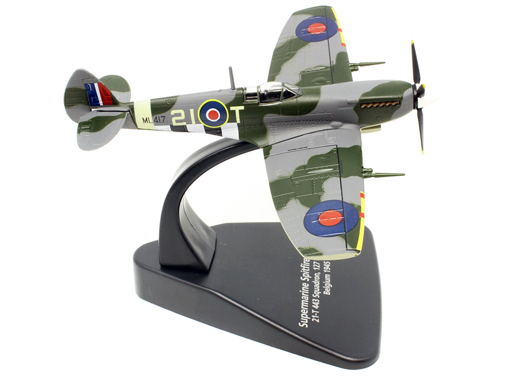 Supermarine Spitfire Mk IXE Fighter Aircraft "21-T 443 Squadron 127 Wing Belgium" (1945) Royal Canadian Air Force "Oxford Aviation" Series 1/72 Diecast Model Airplane by Oxford Diecast - image 5