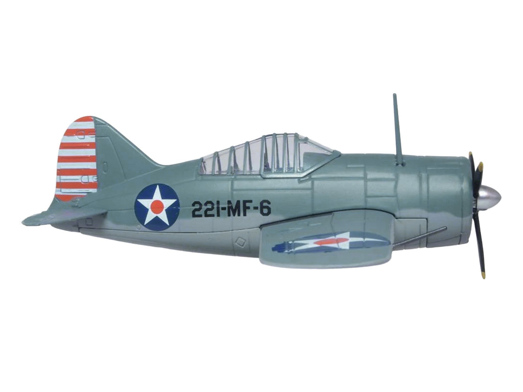 Brewster Buffalo F2A-3 Fighter Aircraft "VMF-221 MCAS Ewa Hawaii" (1941) United States Marine Corps "Oxford Aviation" Series 1/72 Diecast Model Airplane by Oxford Diecast - image 2
