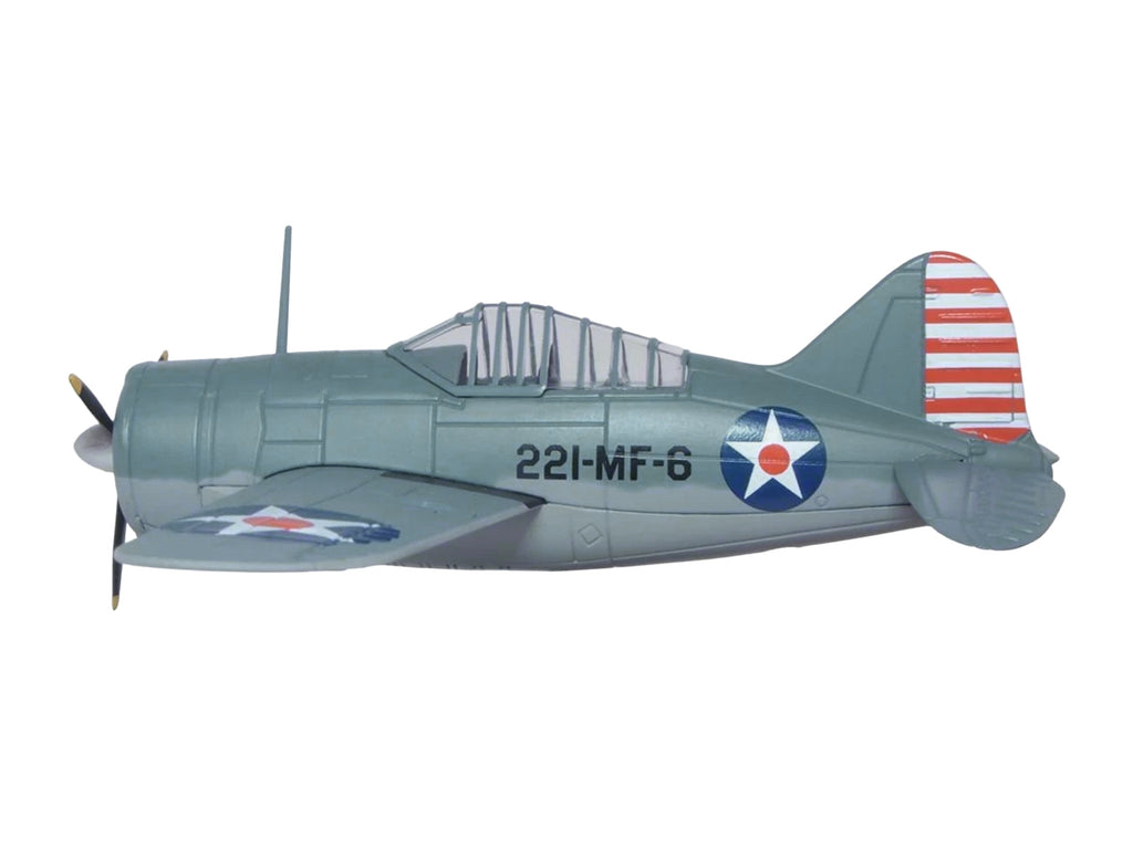 Brewster Buffalo F2A-3 Fighter Aircraft "VMF-221 MCAS Ewa Hawaii" (1941) United States Marine Corps "Oxford Aviation" Series 1/72 Diecast Model Airplane by Oxford Diecast - image 3