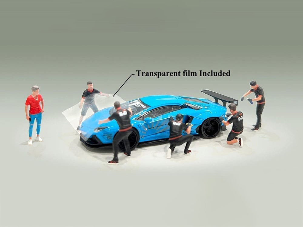 "Pro Wrap" 6 piece Diecast Figure Set (6 Figures) Limited Edition for 1/64 Scale Models by American Diorama - image 3