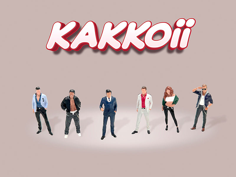 "Kakkoii" 6 piece Diecast Figures Set 1/64 Scale Models by American Diorama - image 2