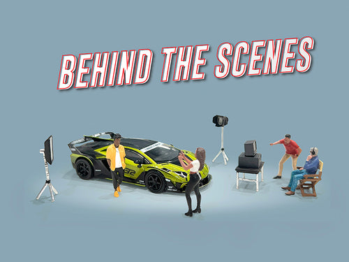 "Behind The Scenes" 7 piece (4 People 3 Accessories) Diecast Figures Set 1/64 Scale Models by American Diorama - image 2