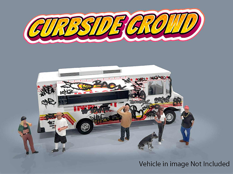 "Curbside Crowd" 6 piece Diecast Figure Set (6 Figures) Limited Edition for 1/64 Scale Models by American Diorama - image 3