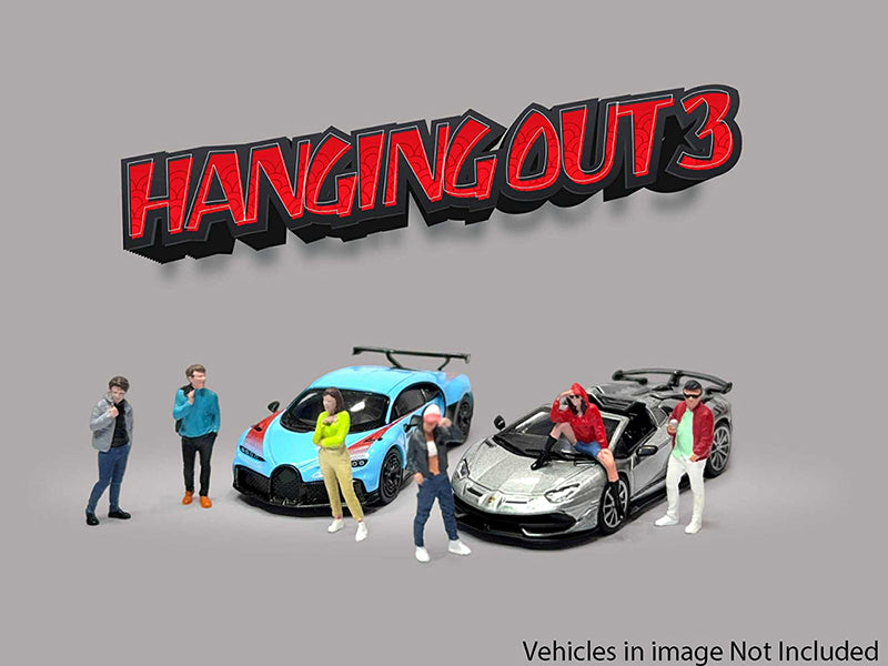 "Hanging Out #3" 6 piece Diecast Figure Set (6 Figures) Limited Edition for 1/64 Scale Models by American Diorama - image 3