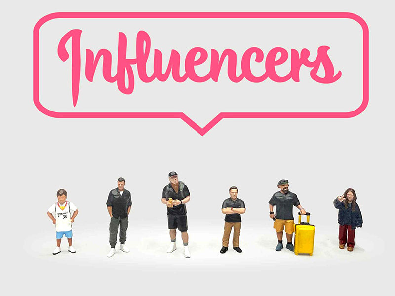 "Influencers" 6 piece Diecast Figure Set Limited Edition for 1/64 Scale Models by American Diorama - image 3