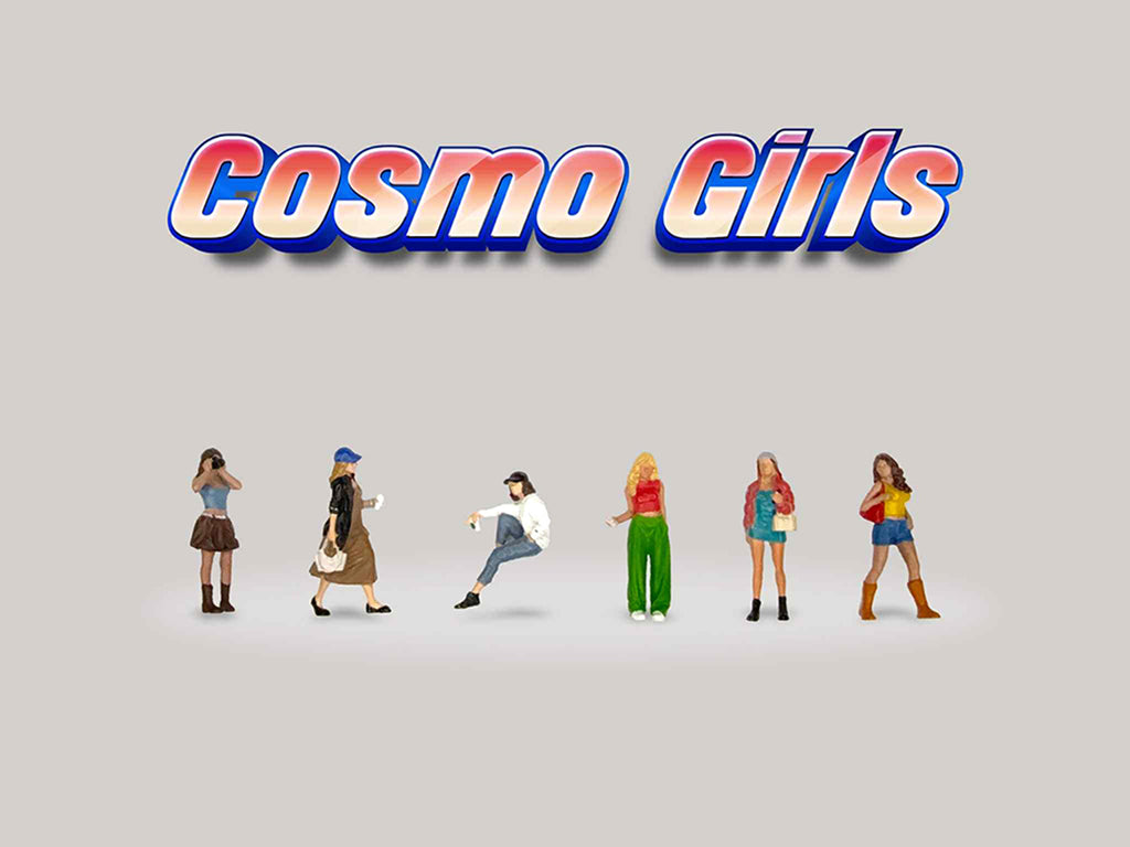 "Cosmo Girls" 6 piece Diecast Figure Set (6 Figures) Limited Edition for 1/64 Scale Models by American Diorama - image 2