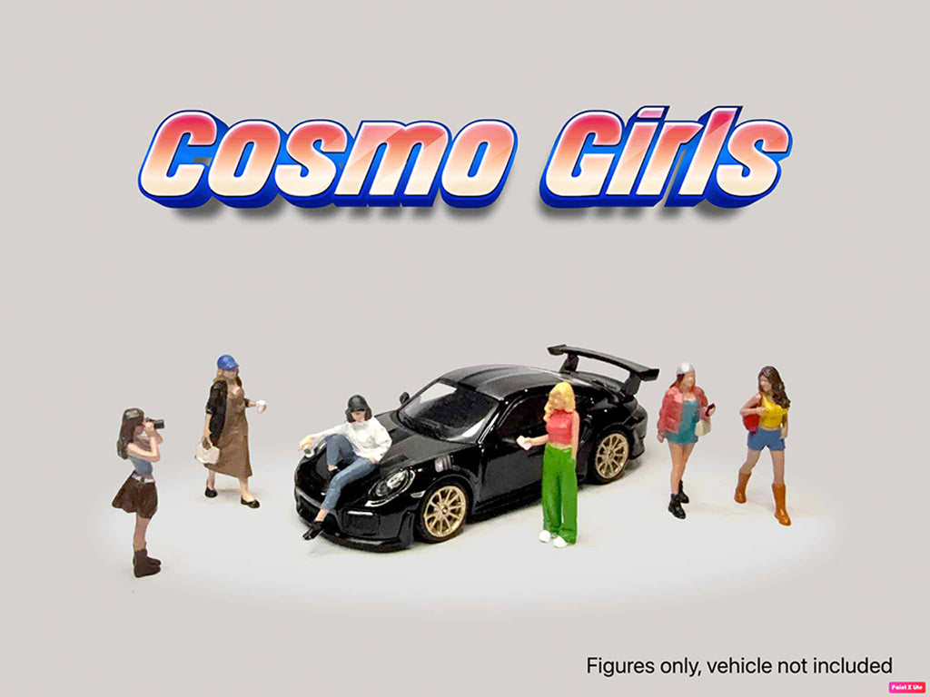 "Cosmo Girls" 6 piece Diecast Figure Set (6 Figures) Limited Edition for 1/64 Scale Models by American Diorama - image 3