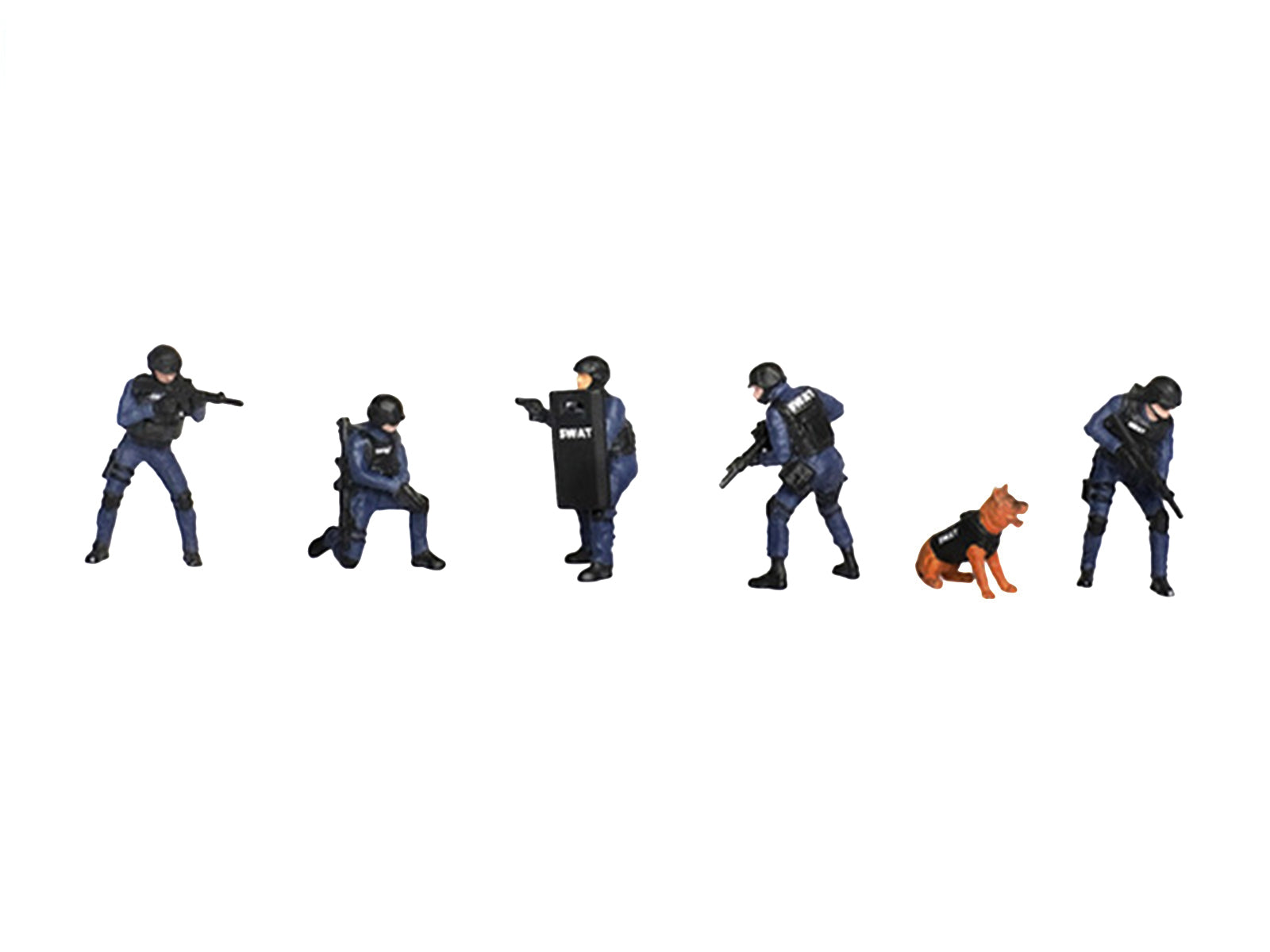 "Tactical Ops Bravo Team" 6 piece Diecast Figure Set (6 Figures) Limited Edition for 1/64 Scale Models by American Diorama - image 2