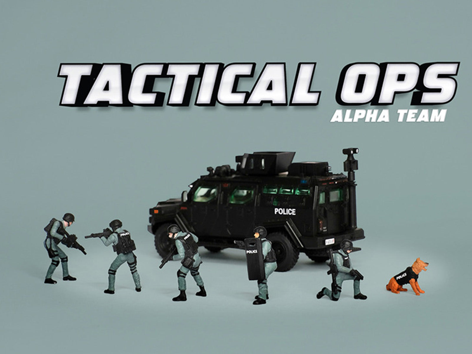"Tactical Ops Alpha Team" 6 piece Diecast Figure Set (6 Figures) Limited Edition for 1/64 Scale Models by American Diorama - image 4