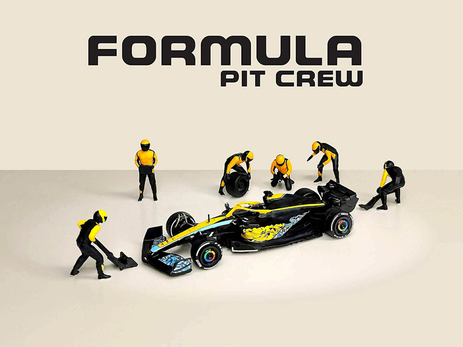 "Formula Pit Crew – Team Orange" 6 piece Diecast Figure Set (6 Figures) Limited Edition for 1/64 Scale Models by American Diorama - image 4