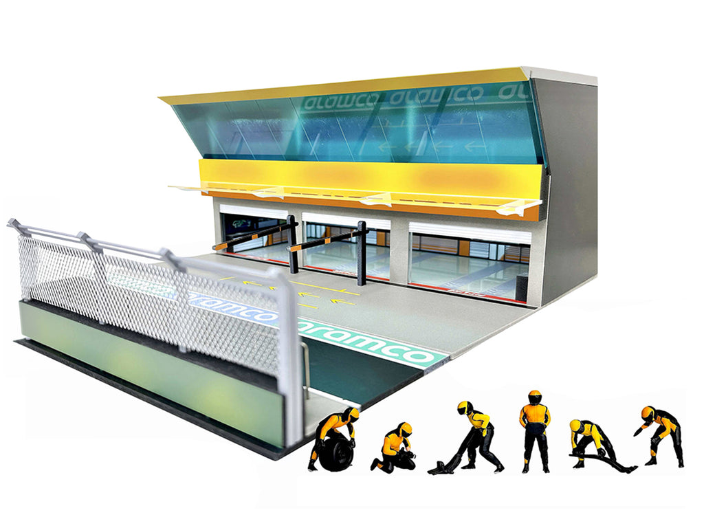 Grand Prix Paddock Diorama "Team Orange" with LED Lights for 1/64 Scale Models by American Diorama - image 2
