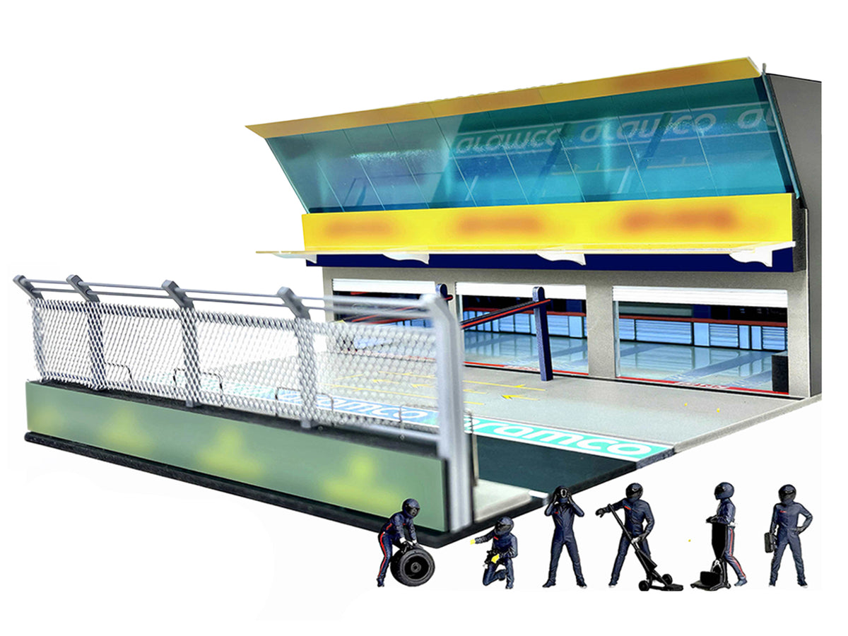 Grand Prix Paddock Diorama "Team Blue" with LED Lights for 1/64 Scale Models by American Diorama - image 2