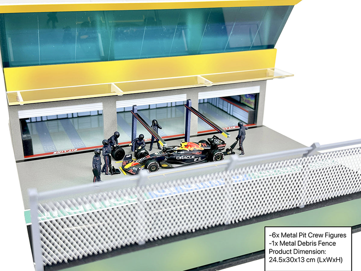 Grand Prix Paddock Diorama "Team Blue" with LED Lights for 1/64 Scale Models by American Diorama - image 5