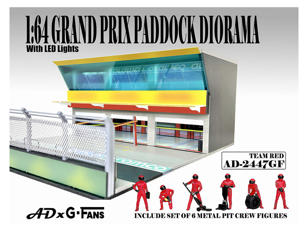 Grand Prix Paddock Diorama "Team Red" with LED Lights for 1/64 Scale Models by American Diorama - image 3