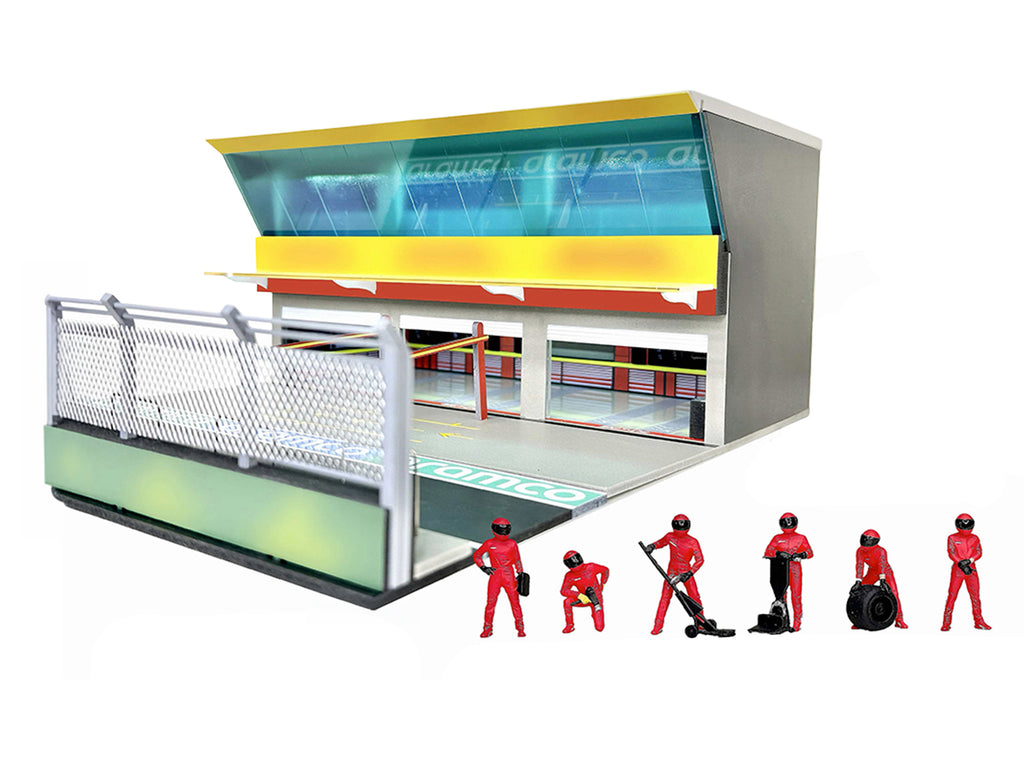 Grand Prix Paddock Diorama "Team Red" with LED Lights for 1/64 Scale Models by American Diorama - image 2