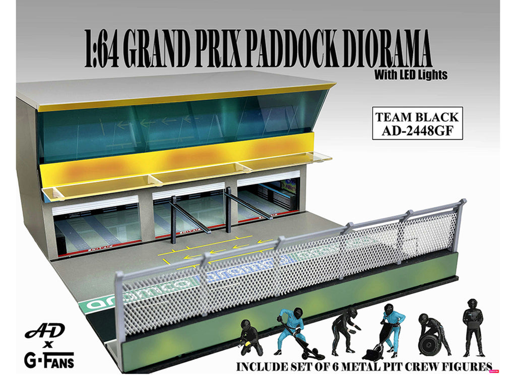 Grand Prix Paddock Diorama "Team Black" with LED Lights for 1/64 Scale Models by American Diorama - image 3