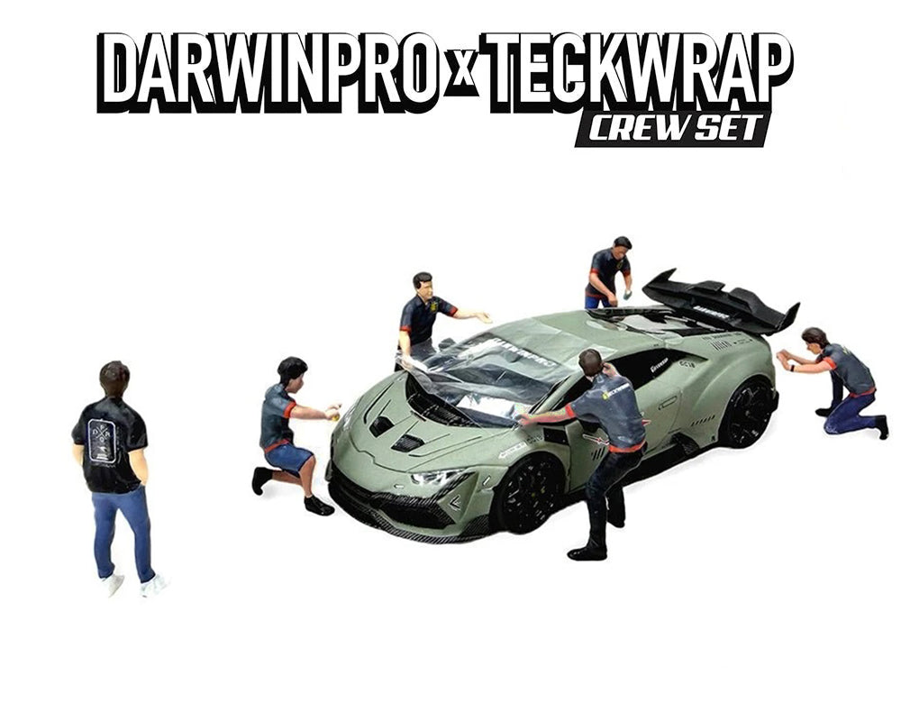 "DarwinPro x Teckwrap Crew" 6 piece Diecast Figure Set (6 Figures) Limited Edition for 1/64 Scale Models by American Diorama