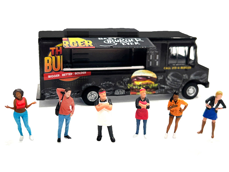 "Foodies" 6 piece Diecast Figure Set (6 Figures) Limited Edition for 1/64 Scale Models by American Diorama - image 3