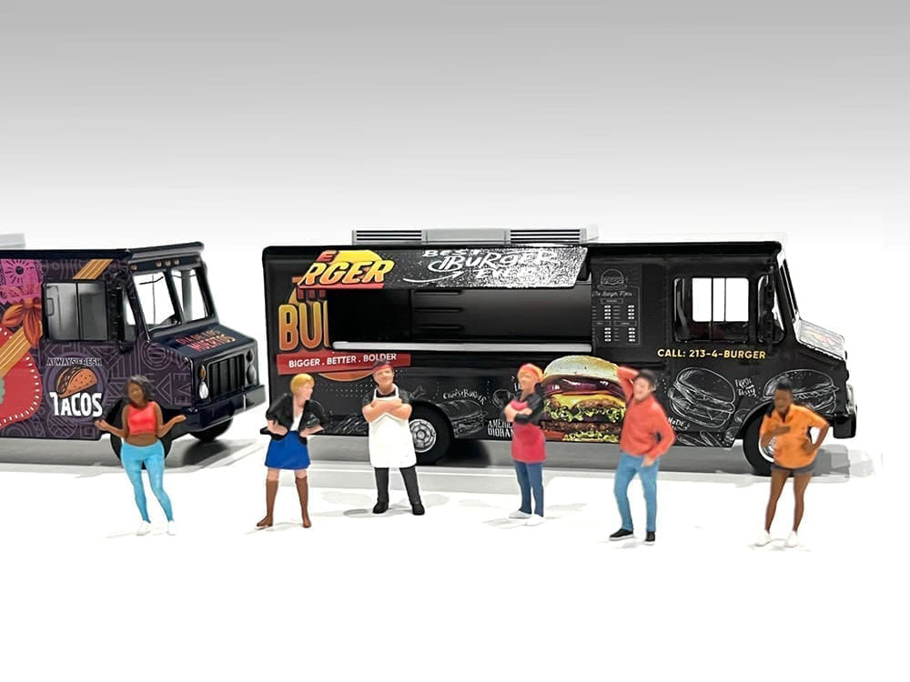 Food Truck "The Burger Truck" Black with Graphics 1/64 Diecast Model by American Diorama - image 4