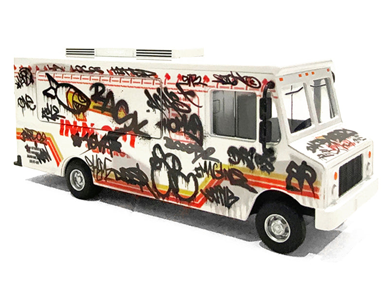 Food Truck "The Graffiti Truck" White with Graphics 1/64 Diecast Model by American Diorama - image 2