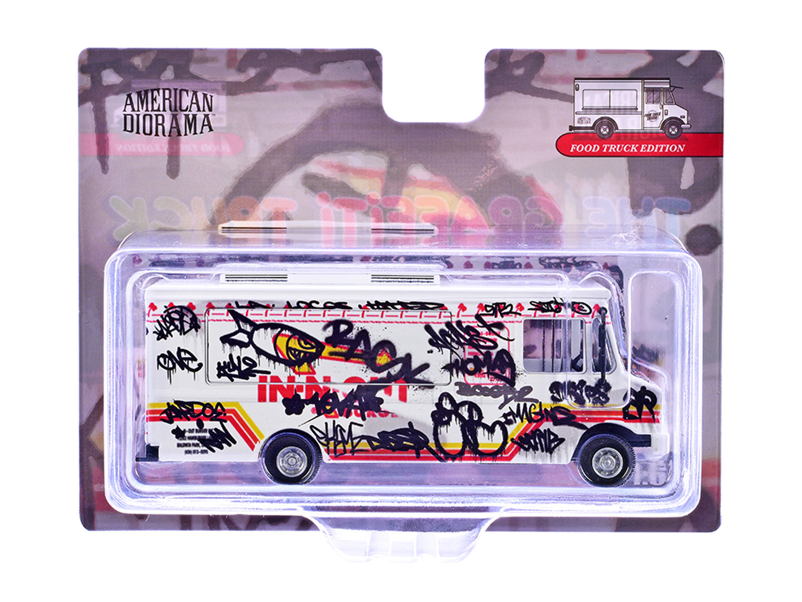 Food Truck "The Graffiti Truck" White with Graphics 1/64 Diecast Model by American Diorama - image 3