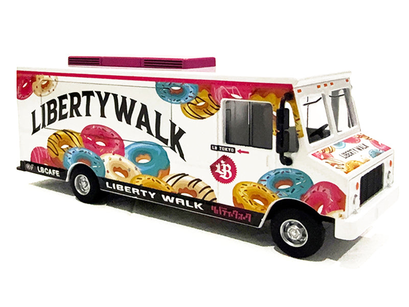 Food Truck "The LB Cafe Truck - Liberty Walk" White with Graphics 1/64 Diecast Model by American Diorama - image 2
