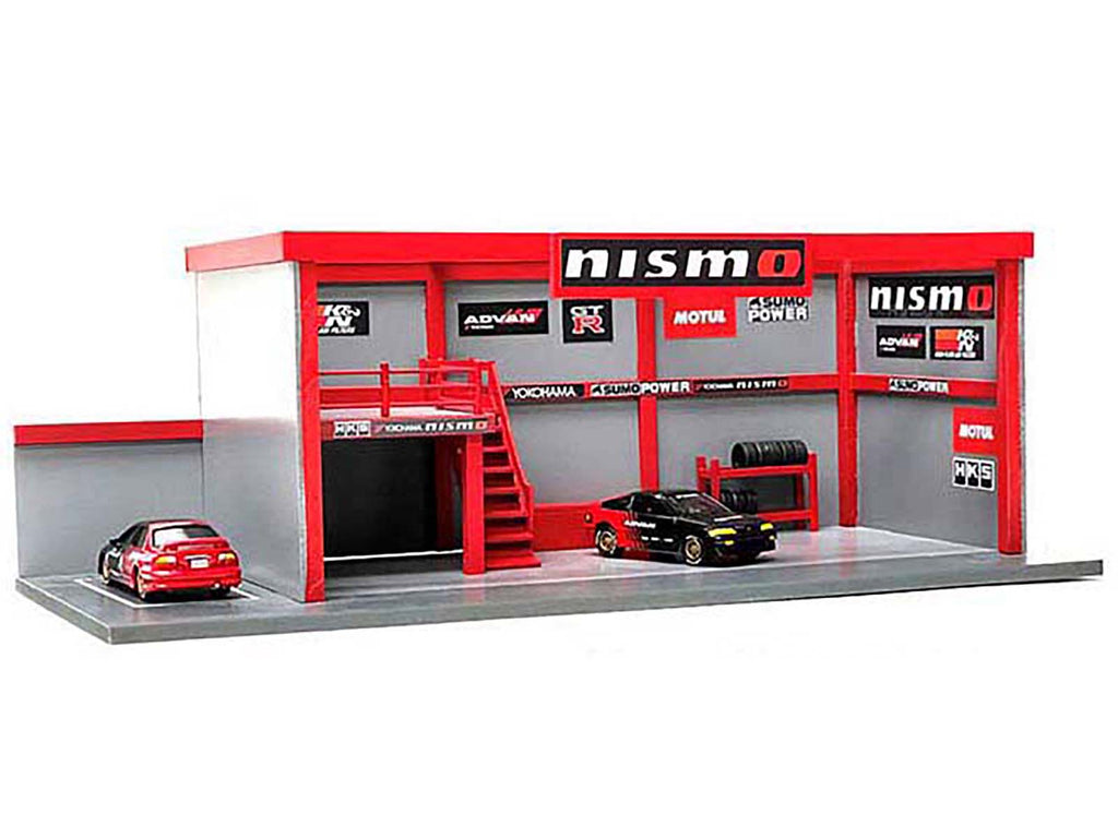 "Garage Diorama Advan" Diorama with Decals for 1/64 Scale Models by American Diorama - image 2