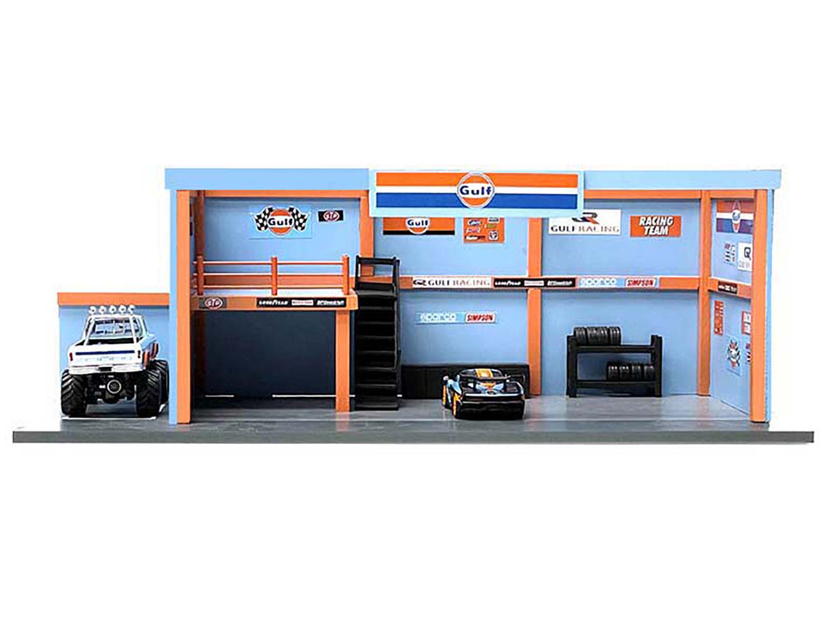 "Garage Diorama Gulf Oil" Diorama with Decals for 1/64 Scale Models by American Diorama - image 2