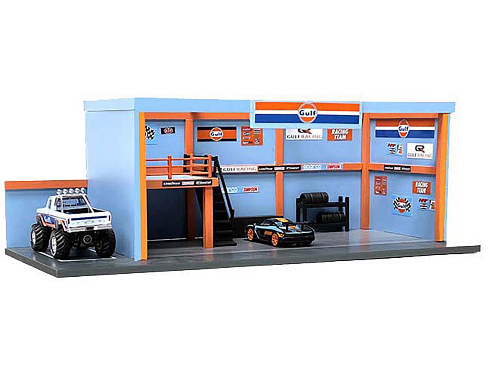 "Garage Diorama Gulf Oil" Diorama with Decals for 1/64 Scale Models by American Diorama - image 3