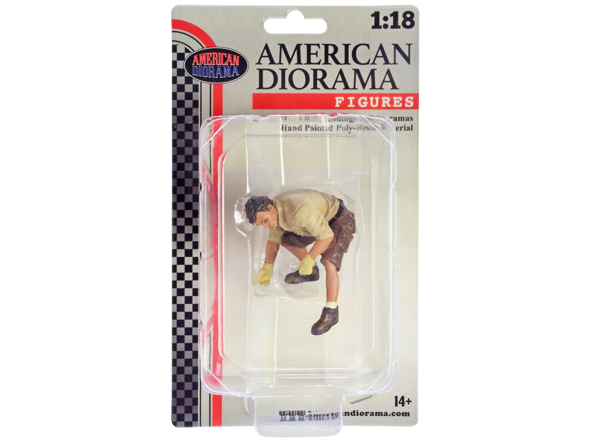 "4X4 Mechanic" Figure 2 with Board Accessory for 1/18 Scale Models by American Diorama - image 4
