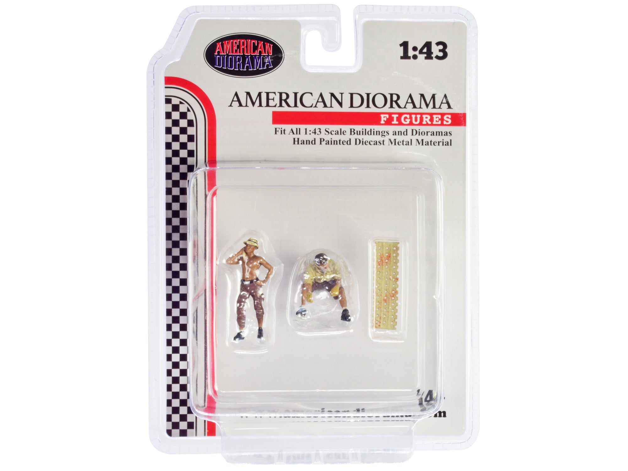 "4X4 Mechanics" 2 Piece Diecast Figure Set 1 for 1/43 Scale Models by American Diorama - image 3