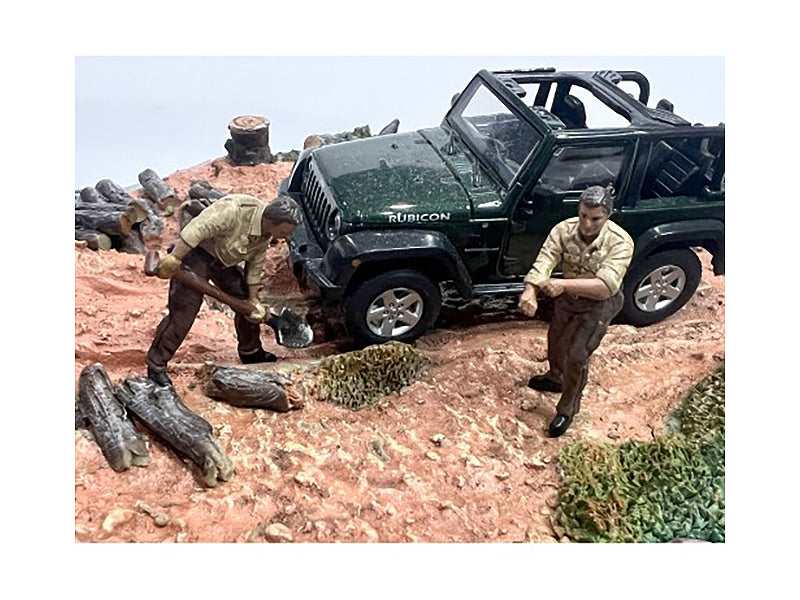 "4X4 Mechanics" 2 Piece Diecast Figure Set 2 for 1/43 Scale Models by American Diorama - image 2
