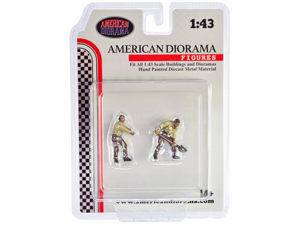 "4X4 Mechanics" 2 Piece Diecast Figure Set 2 for 1/43 Scale Models by American Diorama - image 3