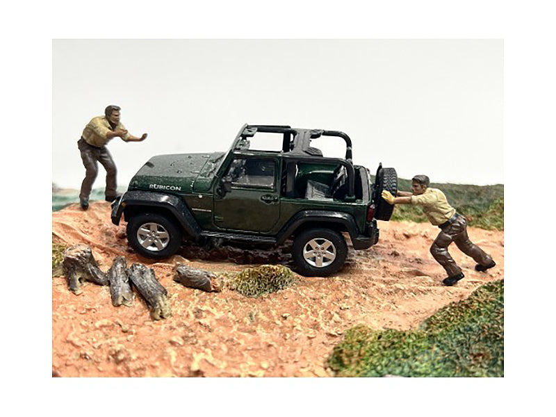 "4X4 Mechanics" 2 Piece Diecast Figure Set 3 for 1/43 Scale Models by American Diorama - image 2