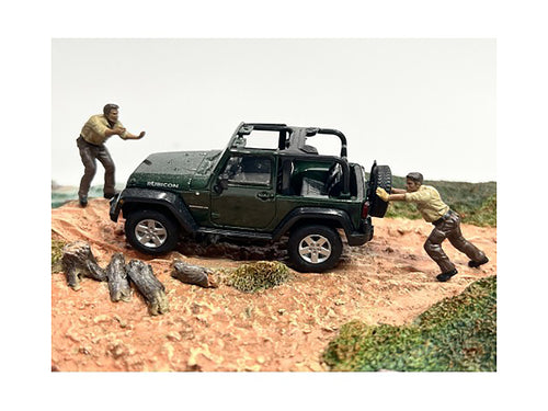 "4X4 Mechanics" 2 Piece Diecast Figure Set 3 for 1/43 Scale Models by American Diorama - image 2