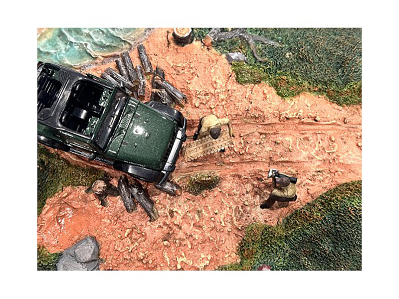 "4X4 Mechanics" 2 Piece Diecast Figure Set 4 for 1/43 Scale Models by American Diorama - image 3