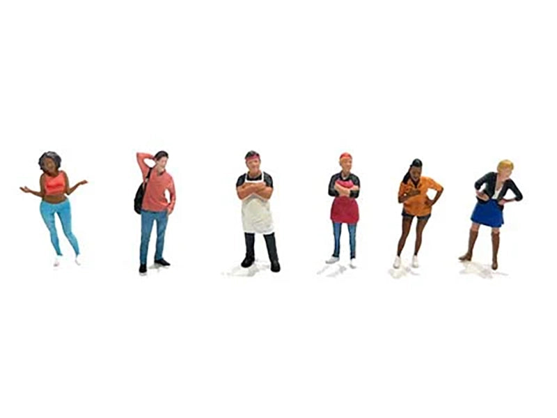 "Foodies" 6 piece Diecast Figure Set (6 Figures) Limited Edition for 1/64 Scale Models by American Diorama - image 2