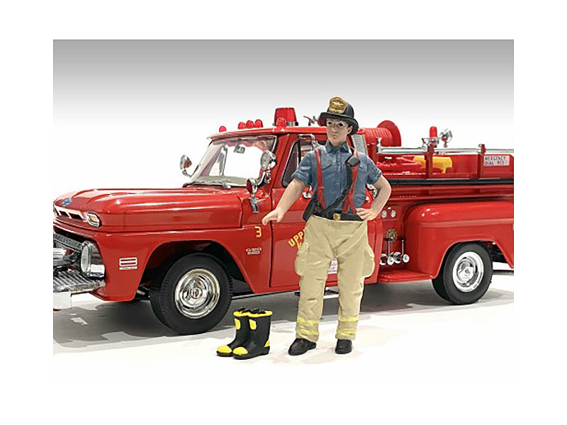 "Firefighters" Getting Ready Figure with Boots Accessory for 1/18 Scale Models by American Diorama - image 2