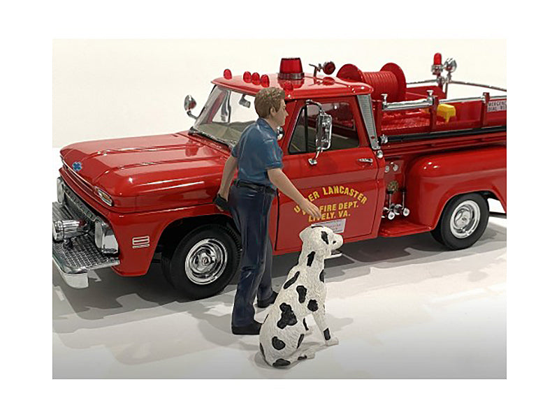 "Firefighters" Fire Dog Training Figures (Trainer and Dog) for 1/18 Scale Models by American Diorama - image 3