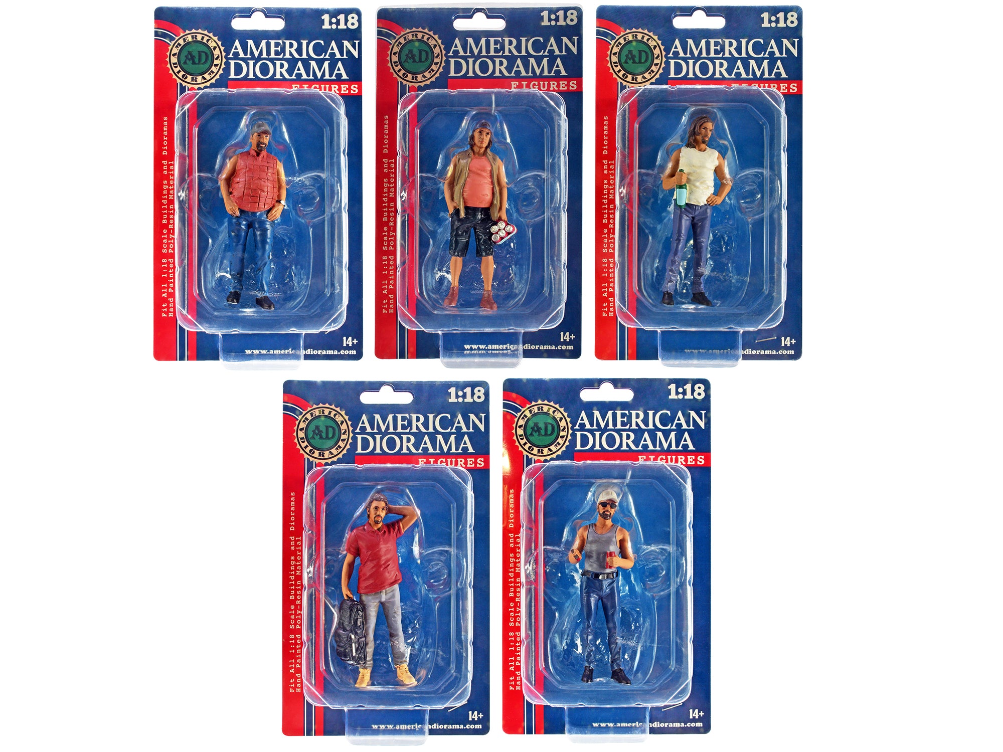 "Campers" 5 piece Figure Set for 1/18 Scale Models by American Diorama - image 4