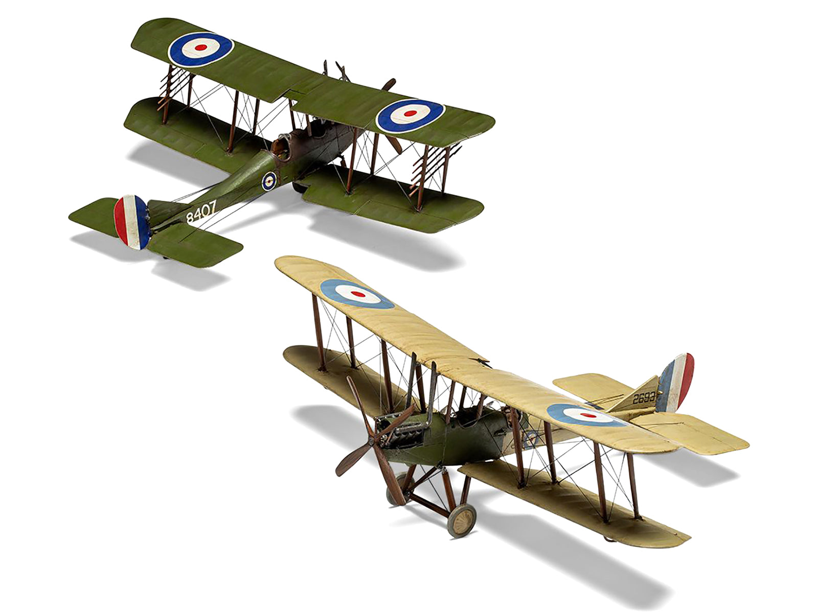 Level 2 Model Kit Royal Aircraft Factory BE2c Aircraft with 2 Scheme Options 1/72 Scale Plastic Model Kit by Airfix - image 4