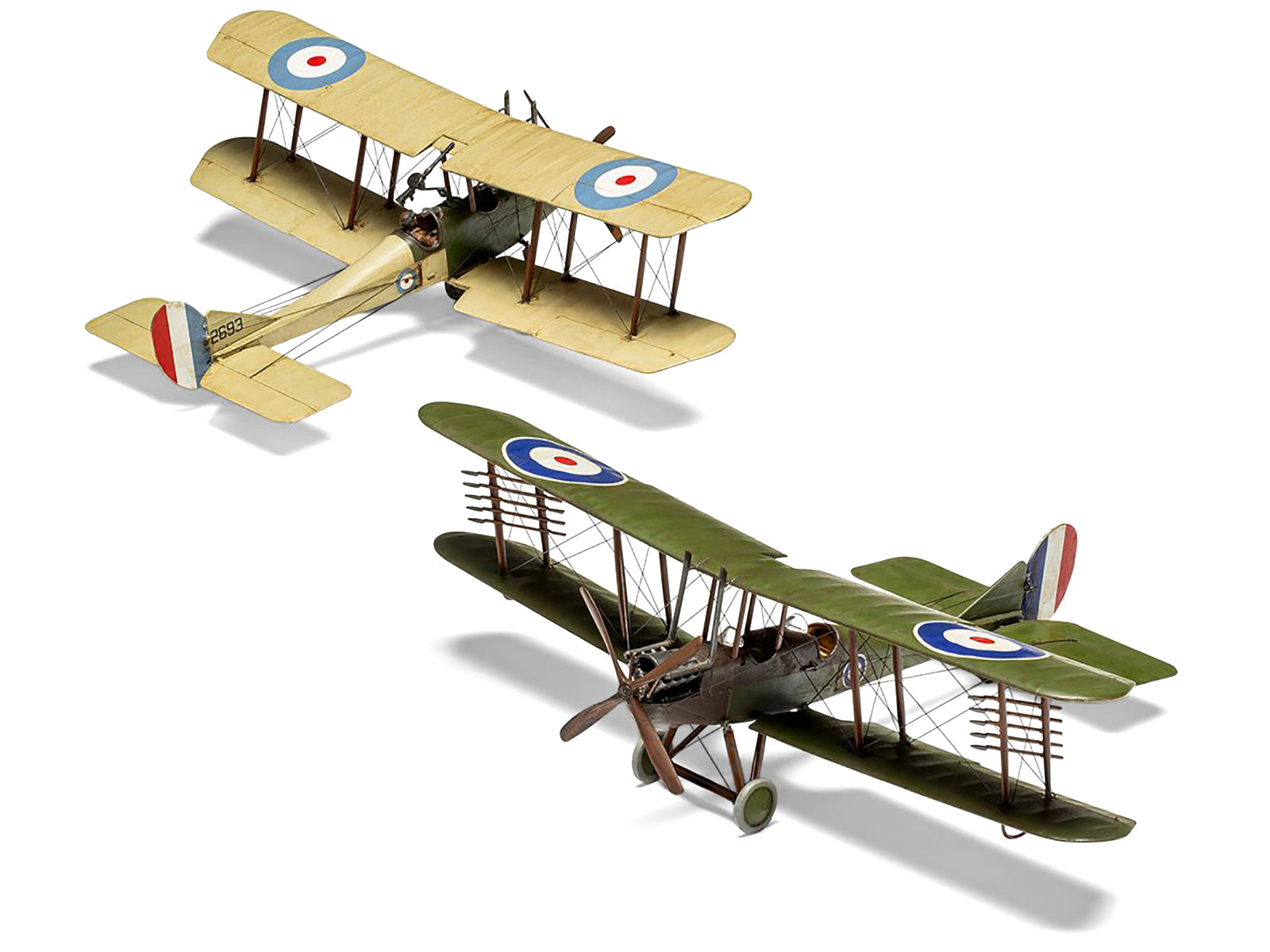 Level 2 Model Kit Royal Aircraft Factory BE2c Aircraft with 2 Scheme Options 1/72 Scale Plastic Model Kit by Airfix - image 5