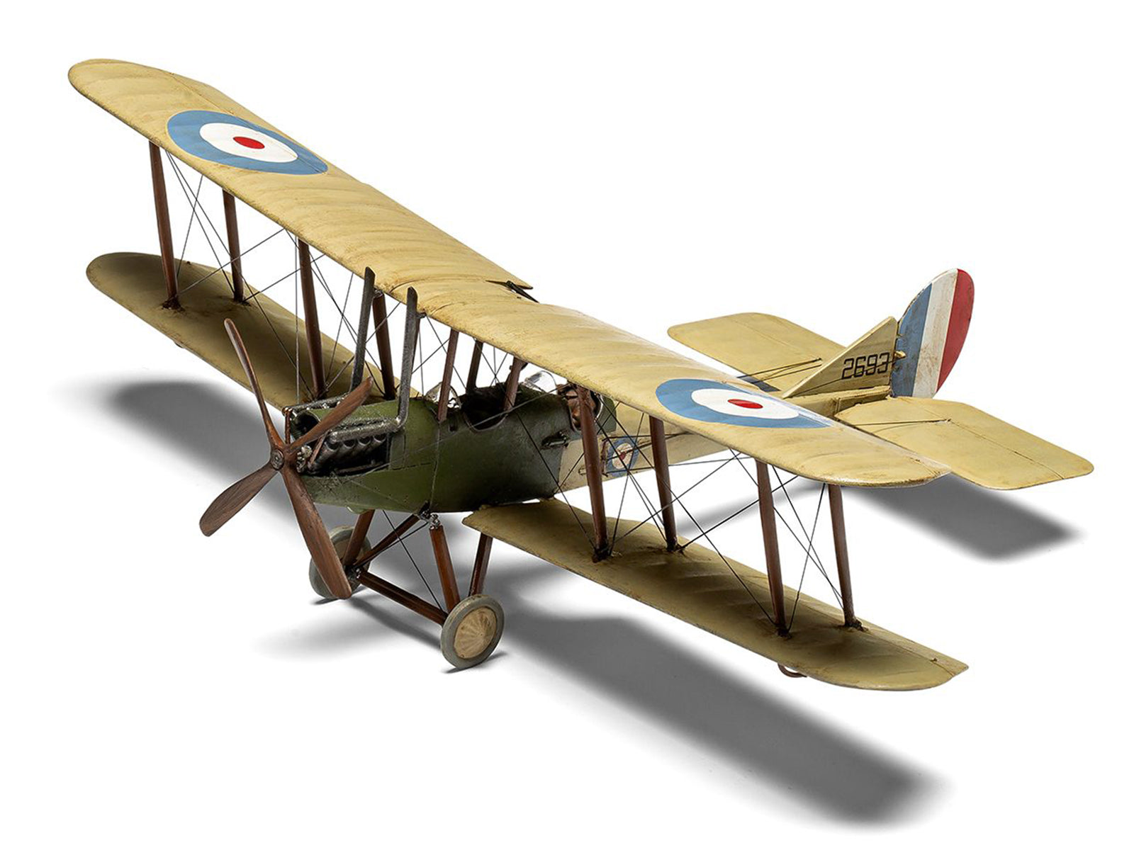 Level 2 Model Kit Royal Aircraft Factory BE2c Aircraft with 2 Scheme Options 1/72 Scale Plastic Model Kit by Airfix - image 2