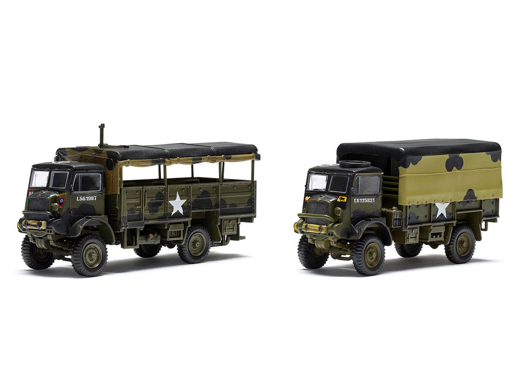 Level 2 Model Kit WWII 3-Ton General Service and Troop Trucks 1/76 Plastic Model Kit by Airfix - image 2