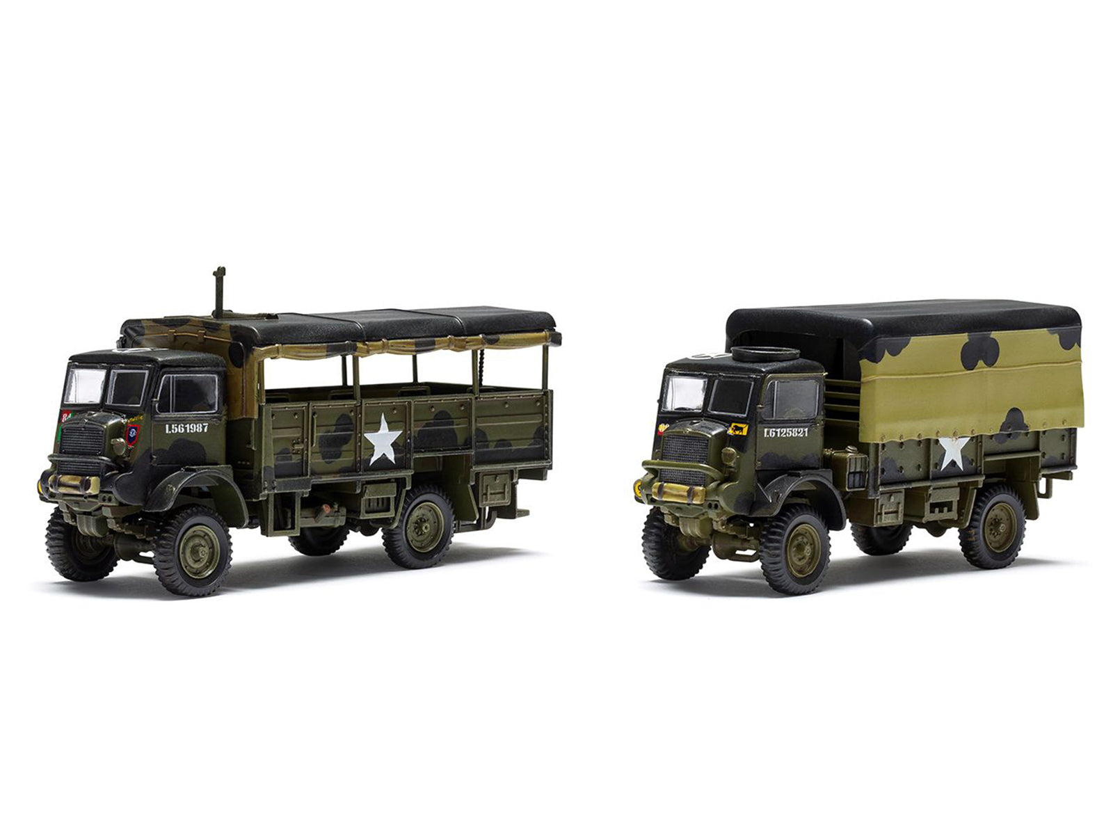 Level 2 Model Kit WWII 3-Ton General Service and Troop Trucks 1/76 Plastic Model Kit by Airfix - image 2