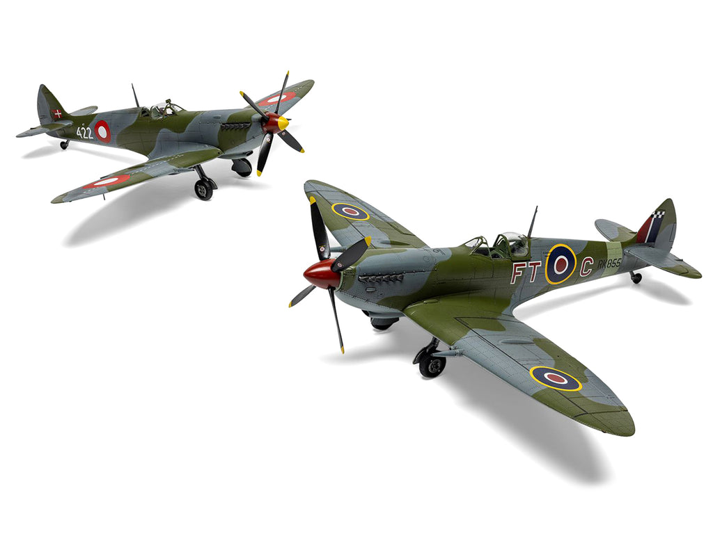 Level 2 Model Kit Supermarine Spitfire Mk.IXe Fighter Aircraft with 3 Scheme Options 1/48 Plastic Model Kit by Airfix - image 2