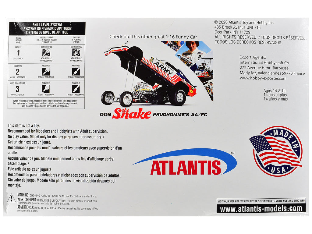 Skill 3 Model Kit Rich Guasco's "Pure Hell" Funny Car 1/16 Scale Model by Atlantis - image 4