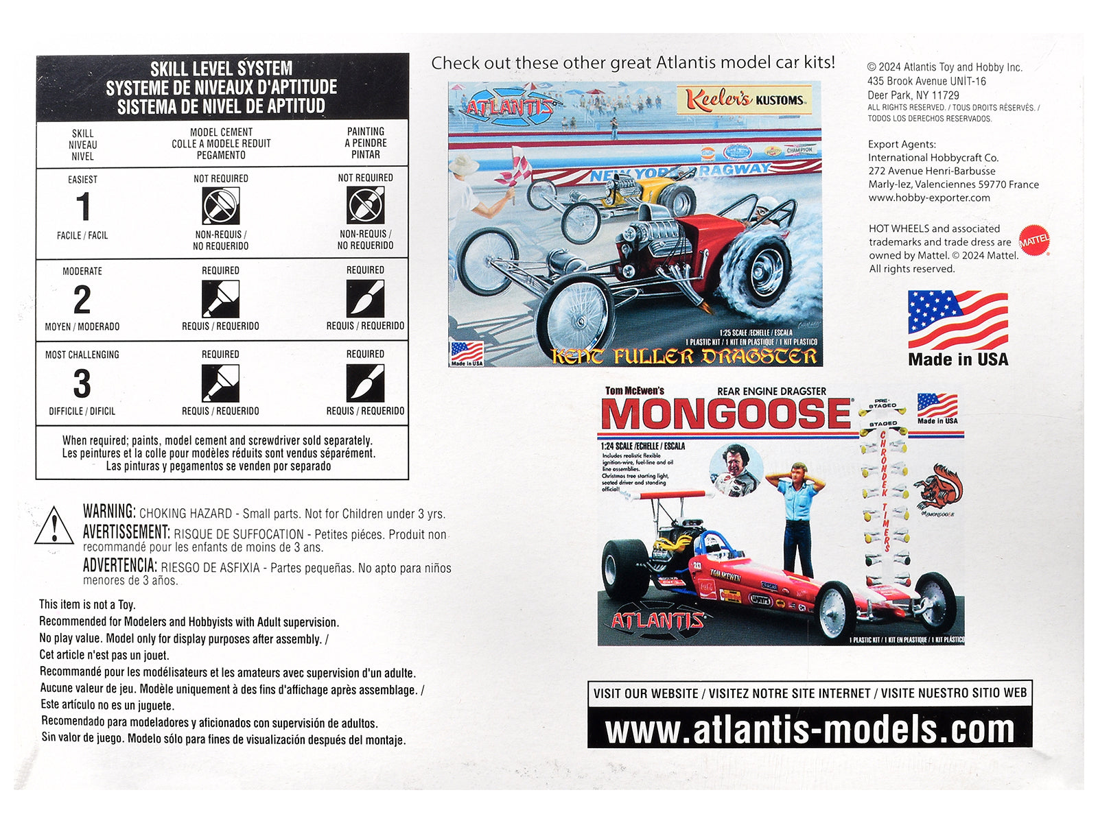 Skill 2 Model Kit Don the Snake Prudhomme's "AA" Fuel Front Engine Rail Dragste 1/24 Scale Model by Atlantis - image 5