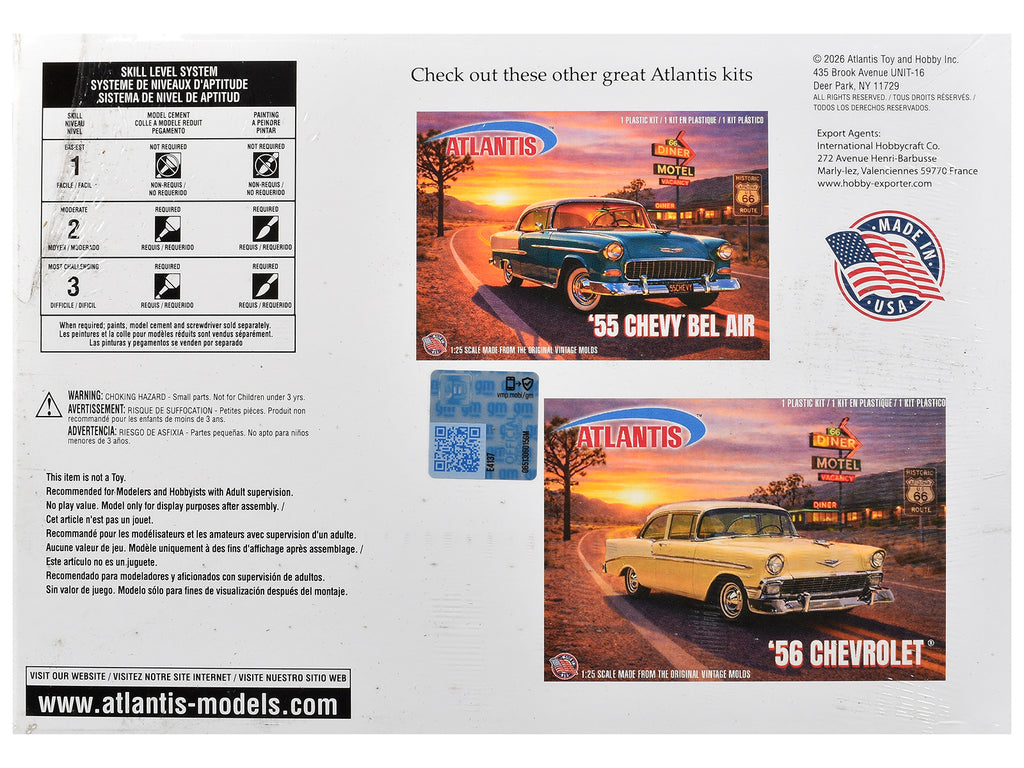 Skill 3 Model Kit 1955 Chevrolet Custom Street Rod "X-Parts Garage" 1/25 Scale Model by Atlantis - image 5